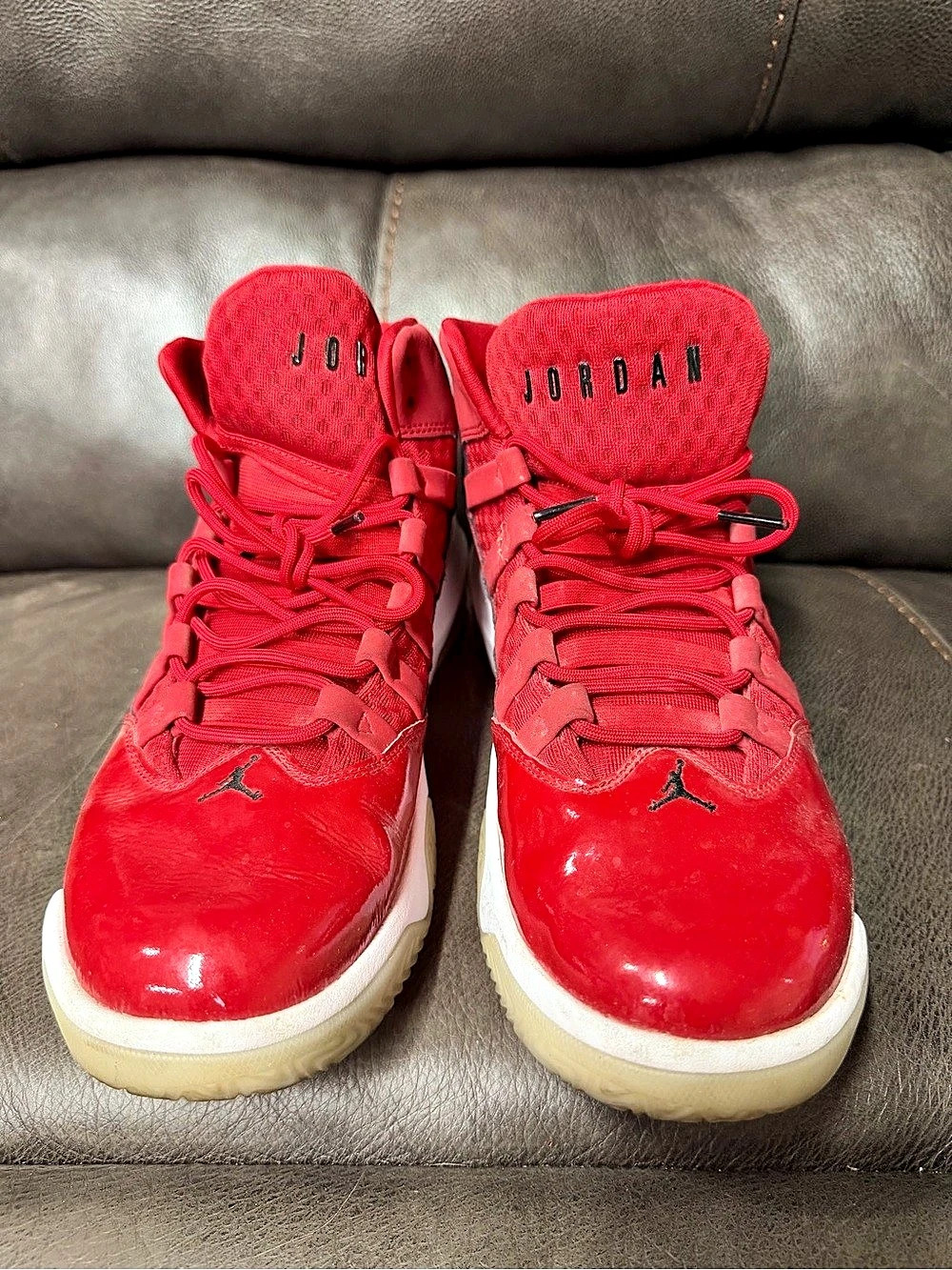 Jordan 4 Retro High-Top Sneakers Red & White US mens 10
